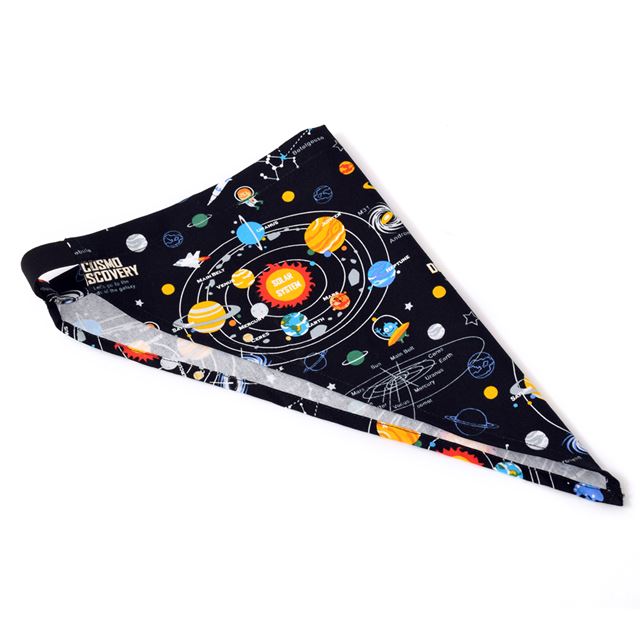 アウトレット 子どもエプロン(130～160cm) 太陽系惑星とコスモプラネタリウム(ブラック)