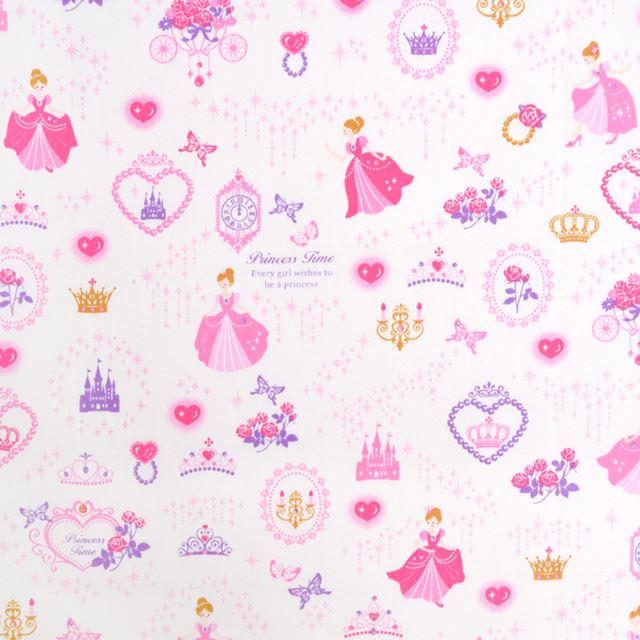 アウトレット 子どもエプロン(100～120cm) プリンセスドレスで彩るパウダールーム(ホワイト)