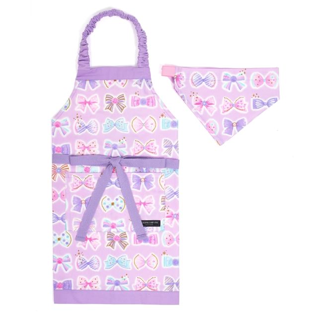 アウトレット 子どもエプロン(100～120cm) リボンデコレーション