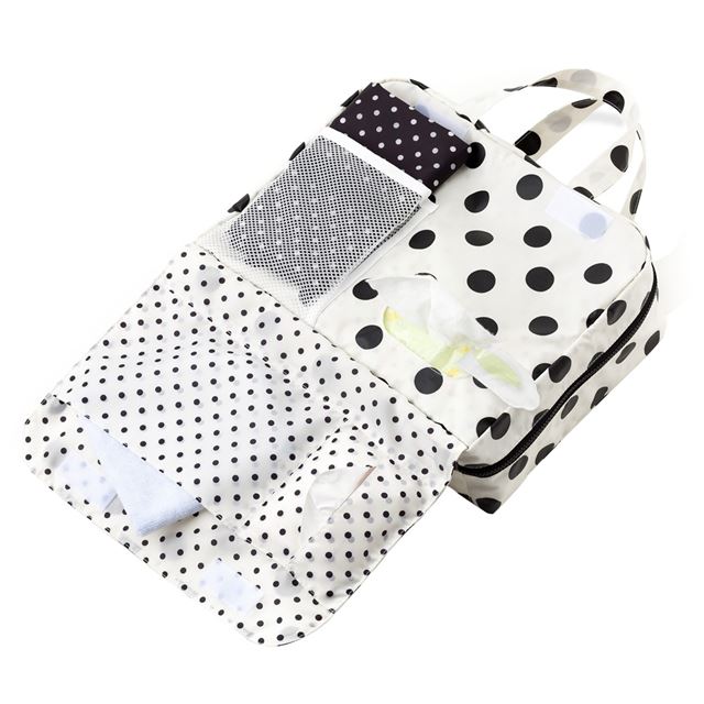 アウトレット おむつポーチ バッグタイプ polka dot large(broadcloth・white)