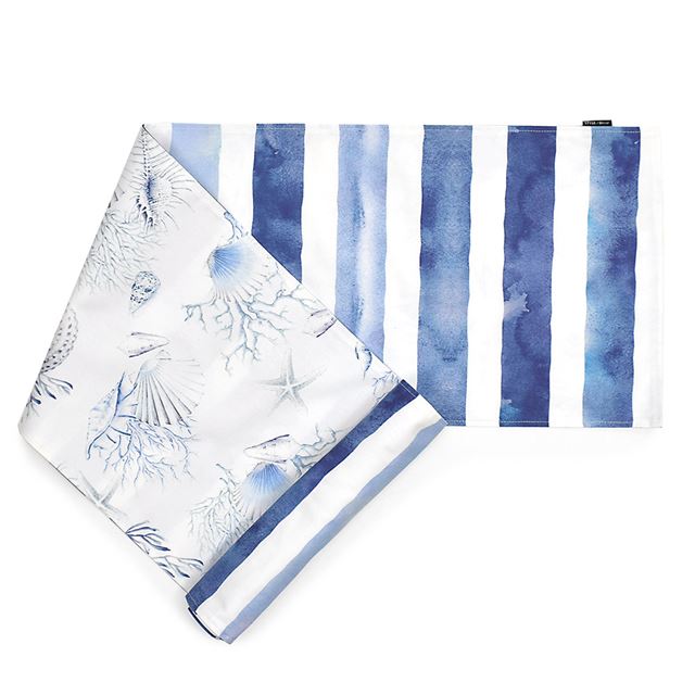 アウトレット テーブルランナー・テーブルセンター (30cm×180cm) リバーシブルタイプ 綿100% ブルーホライズン