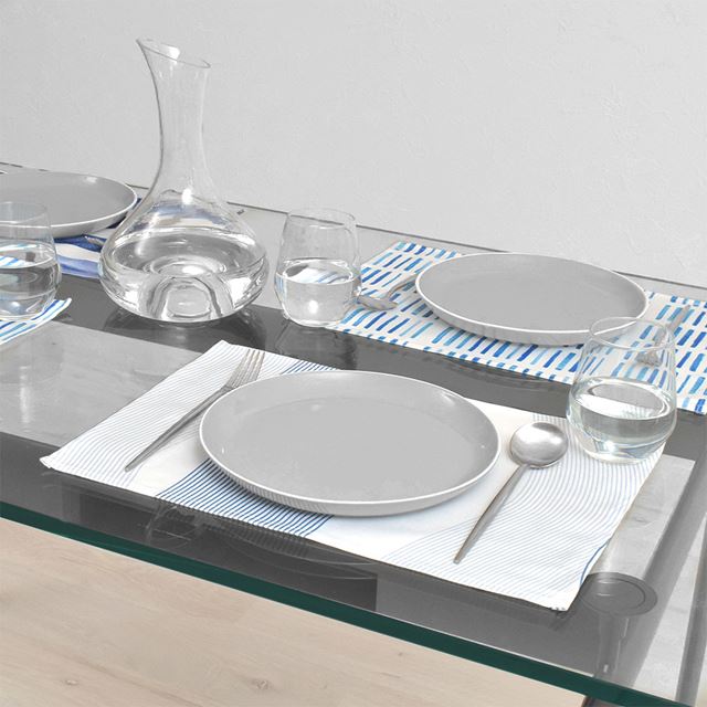 ゆうパケット対応 アウトレット ランチョンマット 2枚セット 綿100％ (30cm×44cm) スタンダードタイプ ウォーターフロー