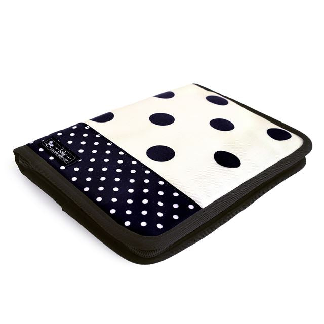 ゆうパケット対応 アウトレット マルチケース/母子手帳ケース ファスナータイプ polka dot large(twill・white)