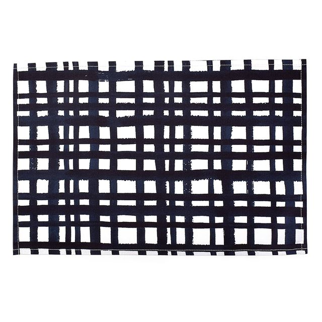 ゆうパケット対応 アウトレット ランチョンマット 2枚セット 綿100％ (30cm×44cm) スタンダードタイプ インディゴチェック