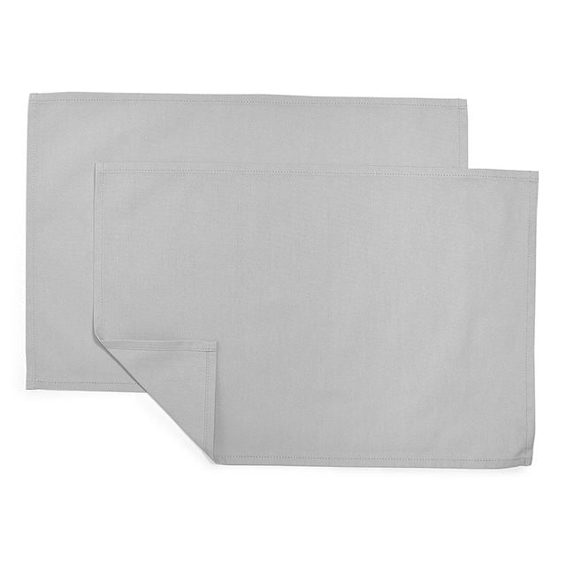 ゆうパケット対応 アウトレット ランチョンマット 2枚セット 綿100％ (30cm×44cm) スタンダードタイプ 無地オックス・フロストグレイ