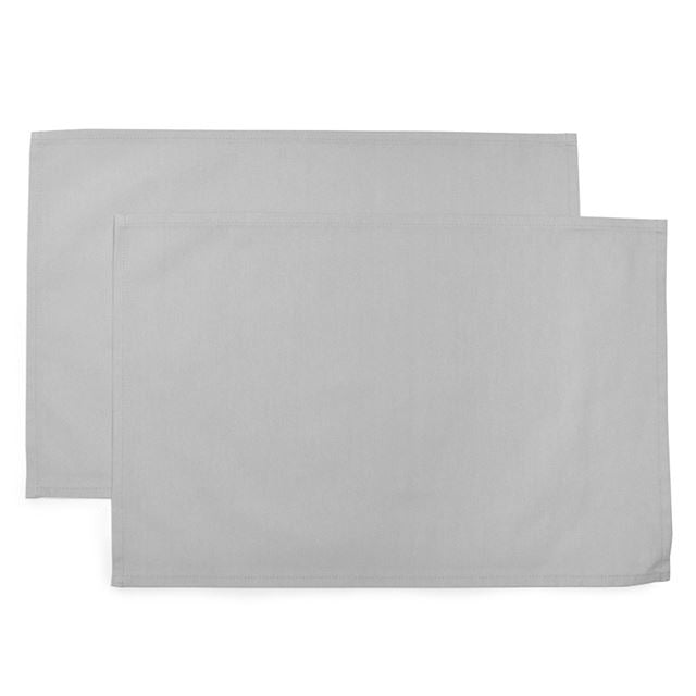 ゆうパケット対応 アウトレット ランチョンマット 2枚セット 綿100％ (30cm×44cm) スタンダードタイプ 無地オックス・フロストグレイ