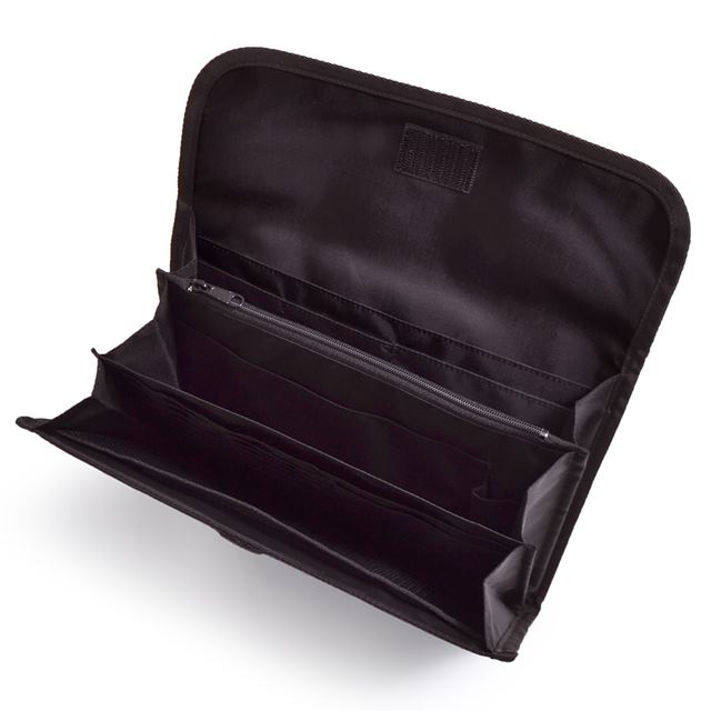 ゆうパケット対応 アウトレット マルチケース/母子手帳ケース ジャバラタイプ wide stripe(twill・black)