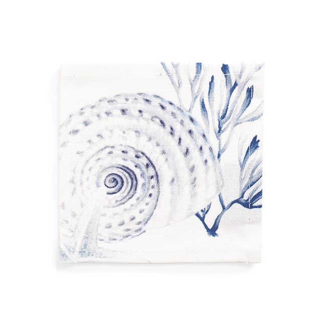 ゆうパケット対応 アウトレット コースター 4枚セット スタンダードタイプ 綿100% コーラル＆シェル