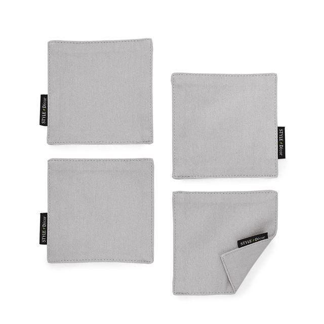 ゆうパケット対応 アウトレット コースター 4枚セット リバーシブルタイプ 綿100% 無地オックス・フロストグレイ