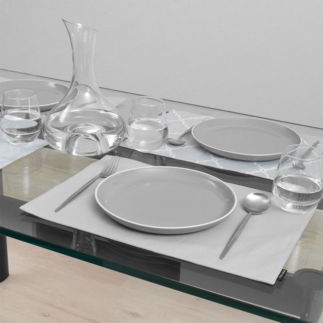 ゆうパケット対応 アウトレット ランチョンマット 2枚セット 綿100％(30cm×45cm) リバーシブルタイプ 無地オックス・フロストグレイ