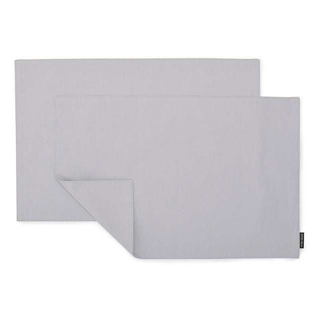 ゆうパケット対応 アウトレット ランチョンマット 2枚セット 綿100％(30cm×45cm) リバーシブルタイプ 無地オックス・フロストグレイ