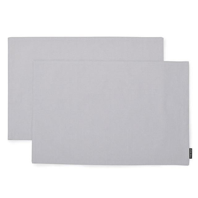 ゆうパケット対応 アウトレット ランチョンマット 2枚セット 綿100％(30cm×45cm) リバーシブルタイプ 無地オックス・フロストグレイ
