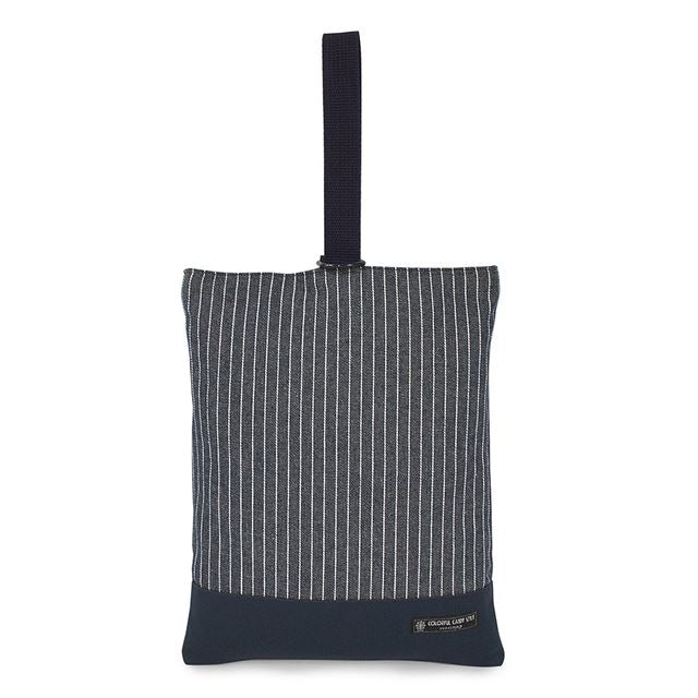 アウトレット シューズケース リバーシブル ピンストライプ・インディゴ