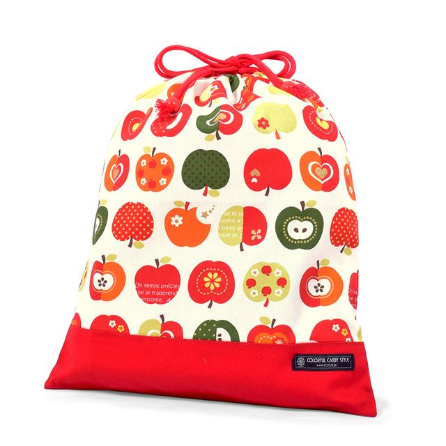 カラフルキャンディスタイルの体操服袋。子供用で、体操服やお着替えが入る巾着袋。男の子と女の子兼用で大活躍。