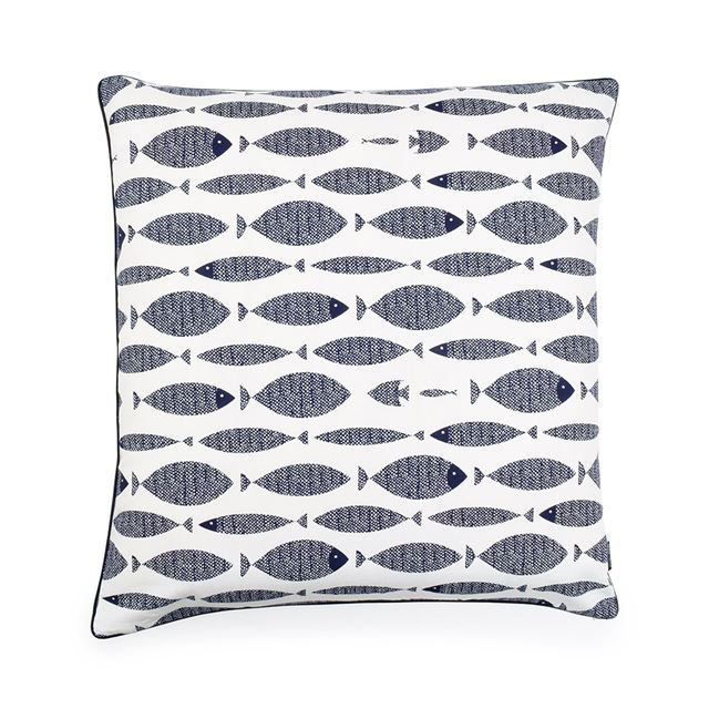 アウトレット 座布団カバー (55cm×59cm) 2枚セット ブルーフィッシュ