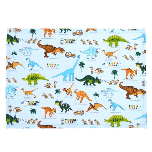 アウトレット ランチョンマット(25cm×35cm) 2枚セット 発見!探検!恐竜大陸(ライトブルー)