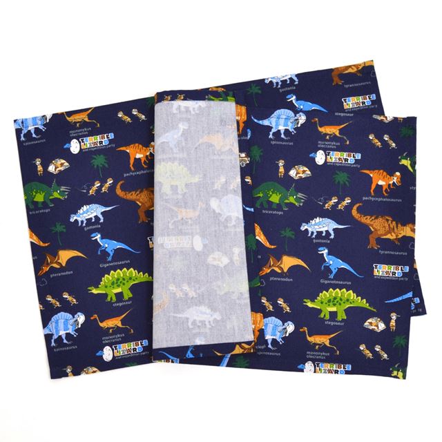 アウトレット ランチョンマット(25cm×35cm) 2枚セット 発見!探検!恐竜大陸(ネイビー)