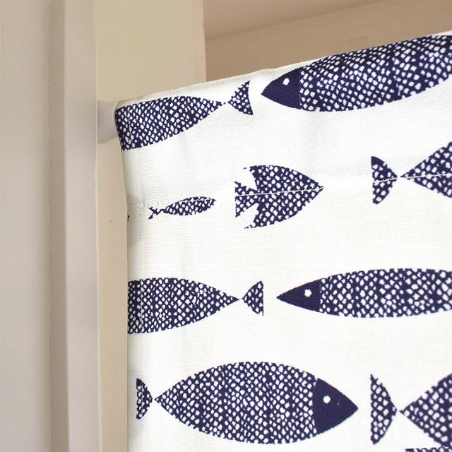 アウトレット 間仕切りカーテン・のれん (86cm×150cm)  ブルーフィッシュ