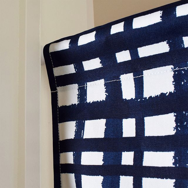 アウトレット 間仕切りカーテン・のれん (86cm×150cm)  インディゴチェック