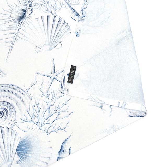 アウトレット カフェカーテン 綿100% (72cm×100cm) スタンダードタイプ コーラル＆シェル