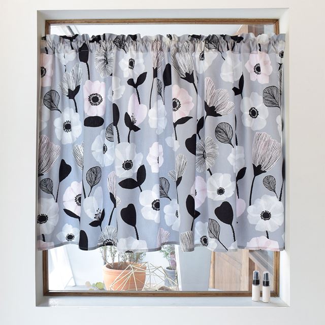 アウトレット カフェカーテン 綿100% (72cm×100cm) スタンダードタイプ ノルディックガーデン