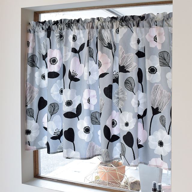 アウトレット カフェカーテン 綿100% (72cm×100cm) スタンダードタイプ ノルディックガーデン