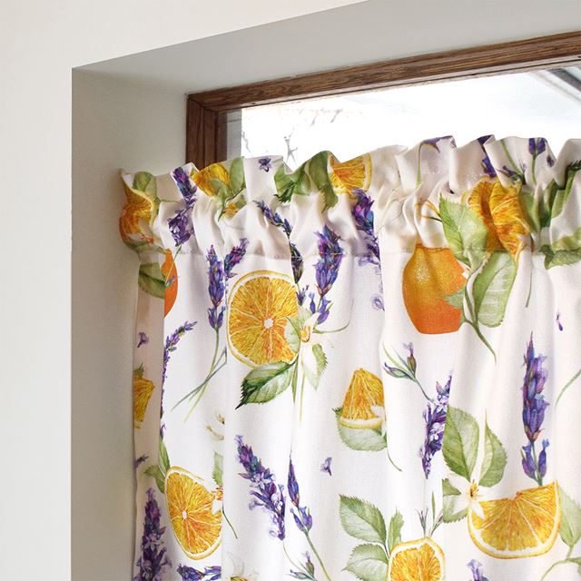 アウトレット カフェカーテン 綿100% (72cm×100cm) スタンダードタイプ ソレイユプロヴァンス