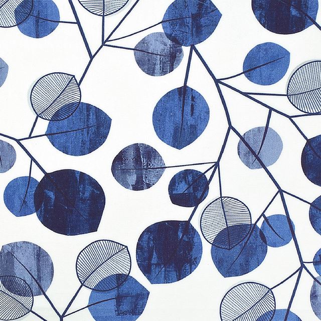 アウトレット カフェカーテン 綿100% (47cm×100cm) スタンダードタイプ ネイビーリーフ