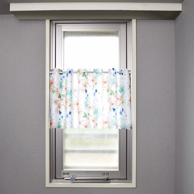 アウトレット カフェカーテン (45cm×100cm) ラミネートタイプ パステルフローラル