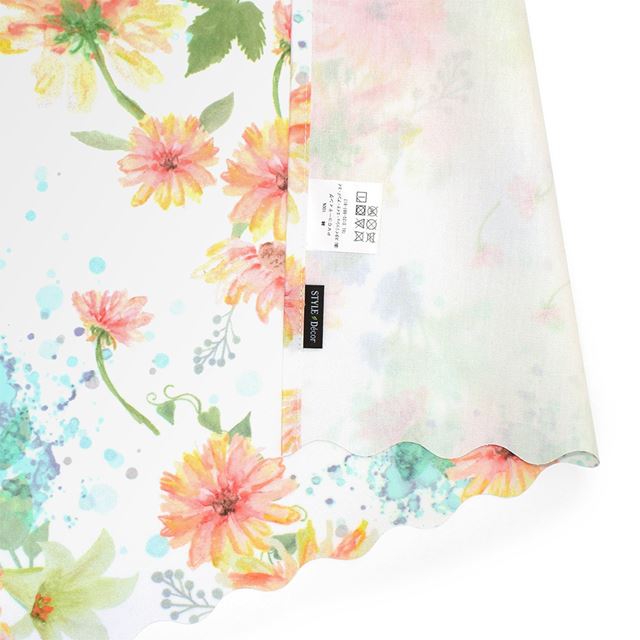 アウトレット カフェカーテン (45cm×100cm) ラミネートタイプ パステルフローラル