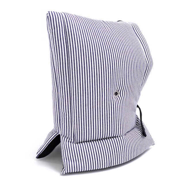アウトレット 防災頭巾(椅子固定ゴム付き) ヒッコリーストライプ・紺