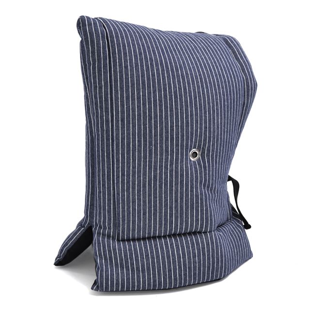 アウトレット 防災頭巾(椅子固定ゴム付き) ピンストライプ・インディゴ