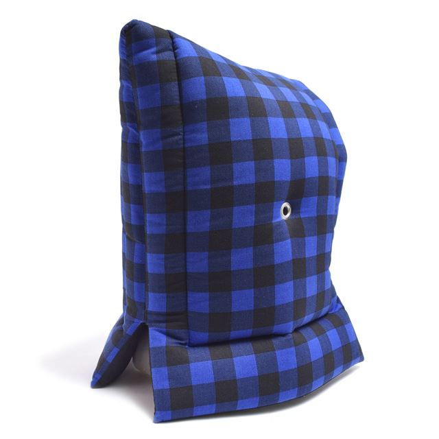 アウトレット 防災頭巾(椅子固定ゴム付き) バッファローチェック・ブルー