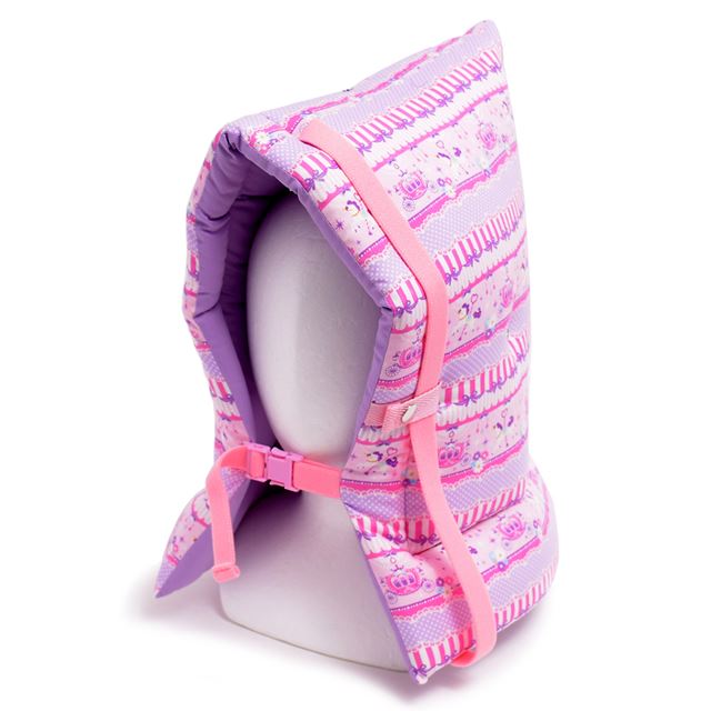 アウトレット 防災頭巾(椅子固定ゴム付き) レースチュールとメリーゴーランド(ピンク)