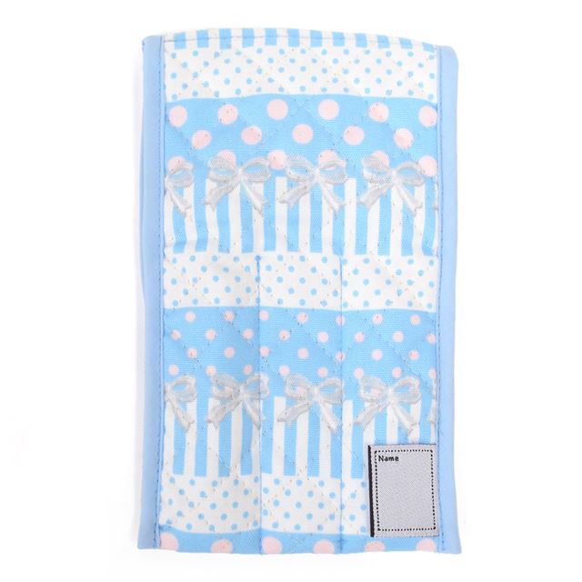 アウトレット カトラリーケース ポルカドットとレースリボンに魅せられて(ライトブルー)