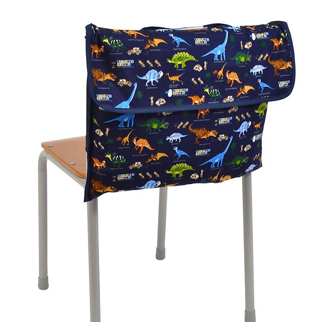 アウトレット 防災頭巾カバー スタンダード(背板幅36cmタイプ) 発見!探検!恐竜大陸(ネイビー)