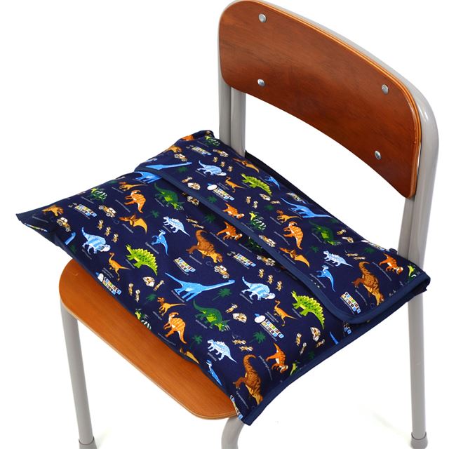 アウトレット 防災頭巾カバー スタンダード(背板幅36cmタイプ) 発見!探検!恐竜大陸(ネイビー)