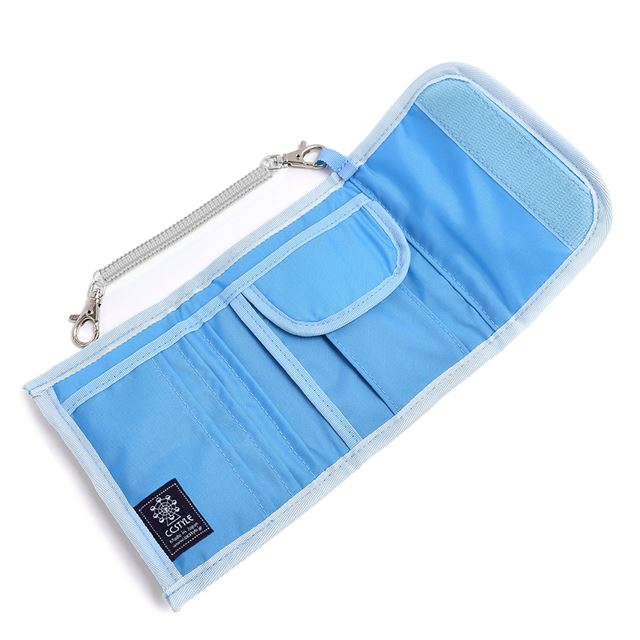 アウトレット キッズウォレット 財布 ポルカドットとレースリボンに魅せられて(ライトブルー)