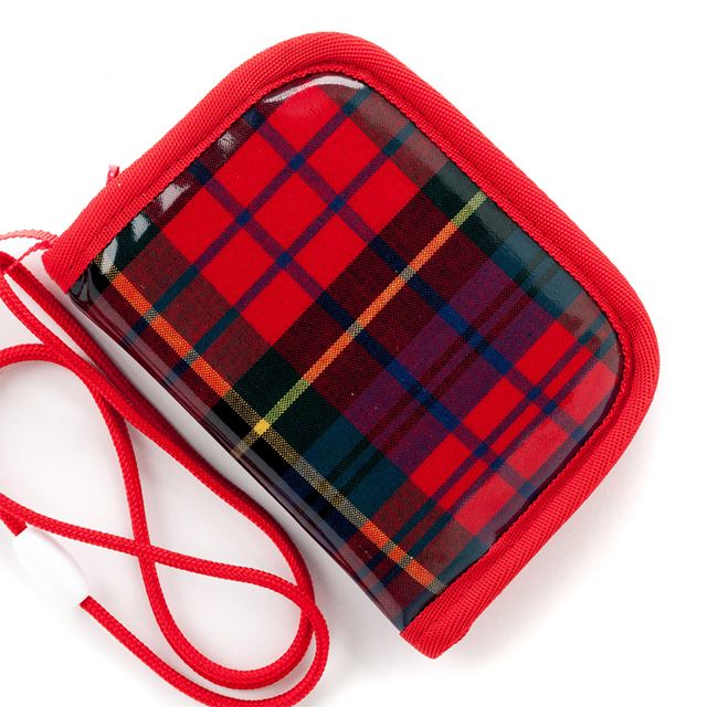 アウトレット コインケース タータンチェック・レッド