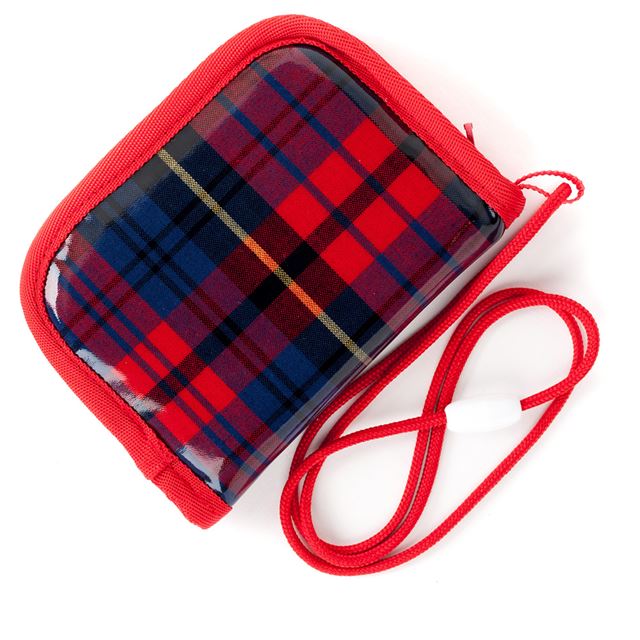アウトレット コインケース タータンチェック・レッド