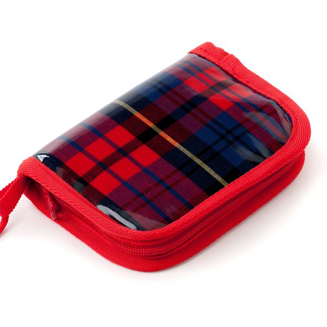 アウトレット コインケース タータンチェック・レッド