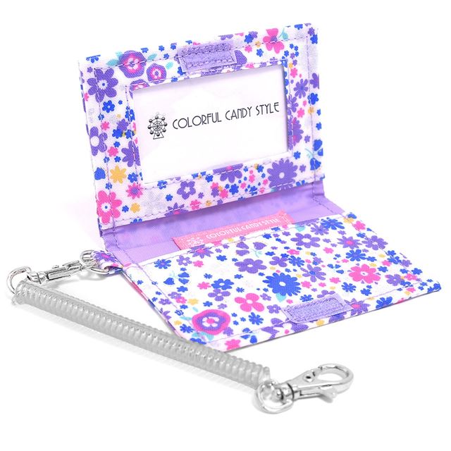 【10%OFF：クリスマスセール】 アウトレット パスケース フラワー模様のエアリーシャワー(ラベンダー)