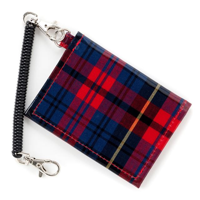 アウトレット パスケース タータンチェック・レッド