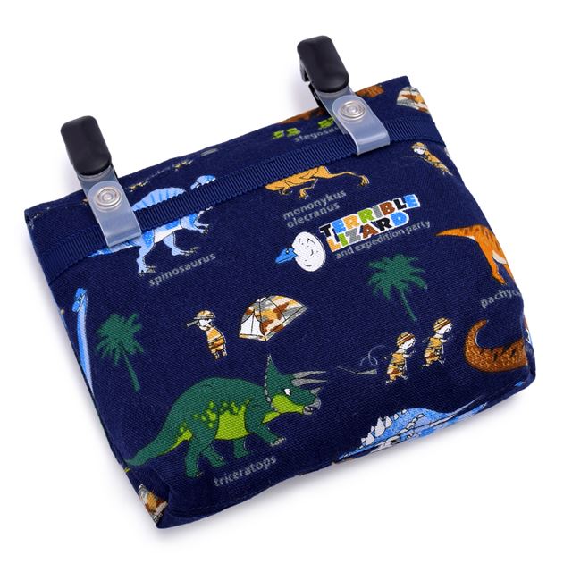 ゆうパケット対応 アウトレット 【ラージタイプ】移動ポケット・付けポケット 発見!探検!恐竜大陸(ネイビー)