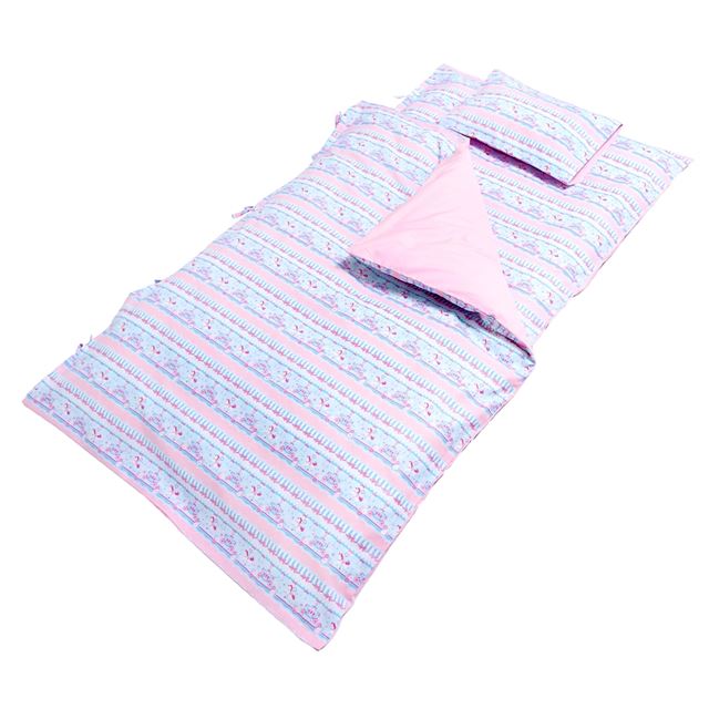 アウトレット 布団カバーセット レースチュールとメリーゴーランド(ライトブルー)