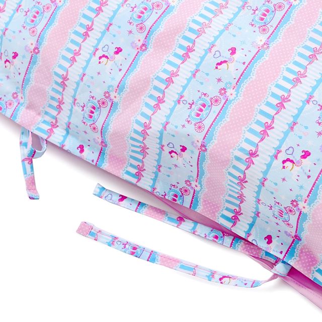 アウトレット 布団カバーセット レースチュールとメリーゴーランド(ライトブルー)