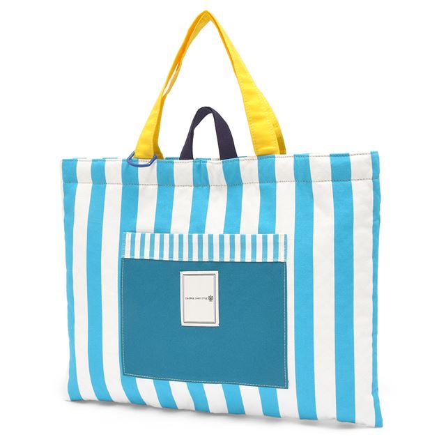 アウトレット レッスンバッグ キルティング ブルーストライプ