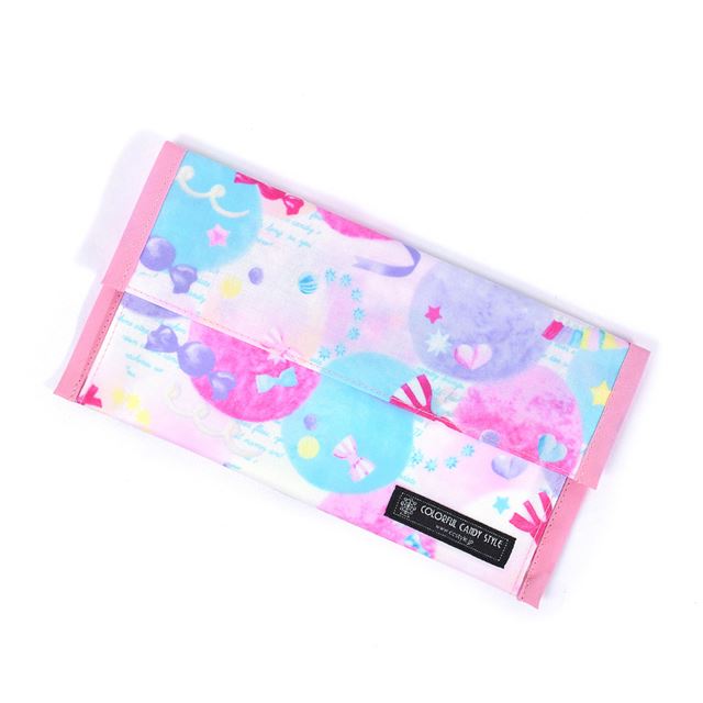 アウトレット 抗菌 マスクケース ダブルポケット(携帯用) ふわふわキュートなキャンディポップ