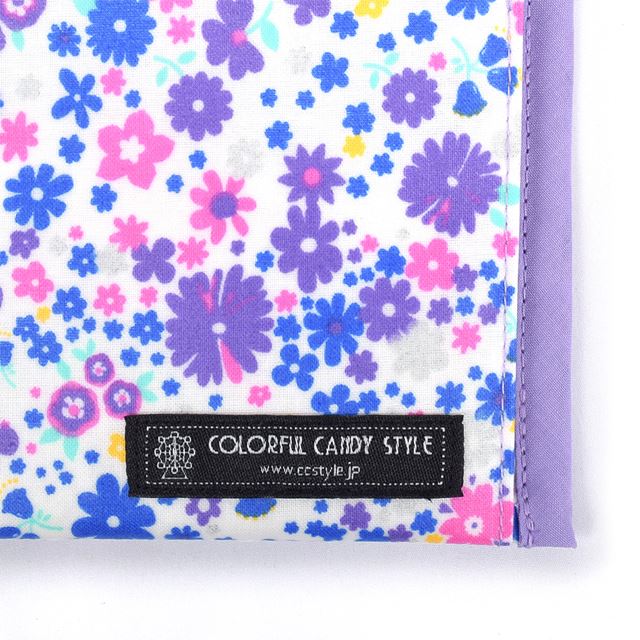アウトレット 抗菌 マスクケース ダブルポケット(携帯用) フラワー模様のエアリーシャワー(ラベンダー)