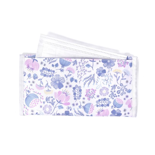 アウトレット 抗菌 マスクケース ダブルポケット(携帯用) ミスティフラワー